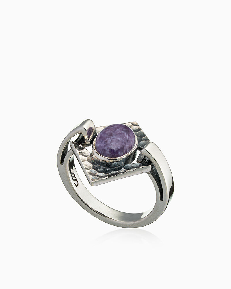 Кольцо SARKISSIAN, серебро, 925 проба, чароит