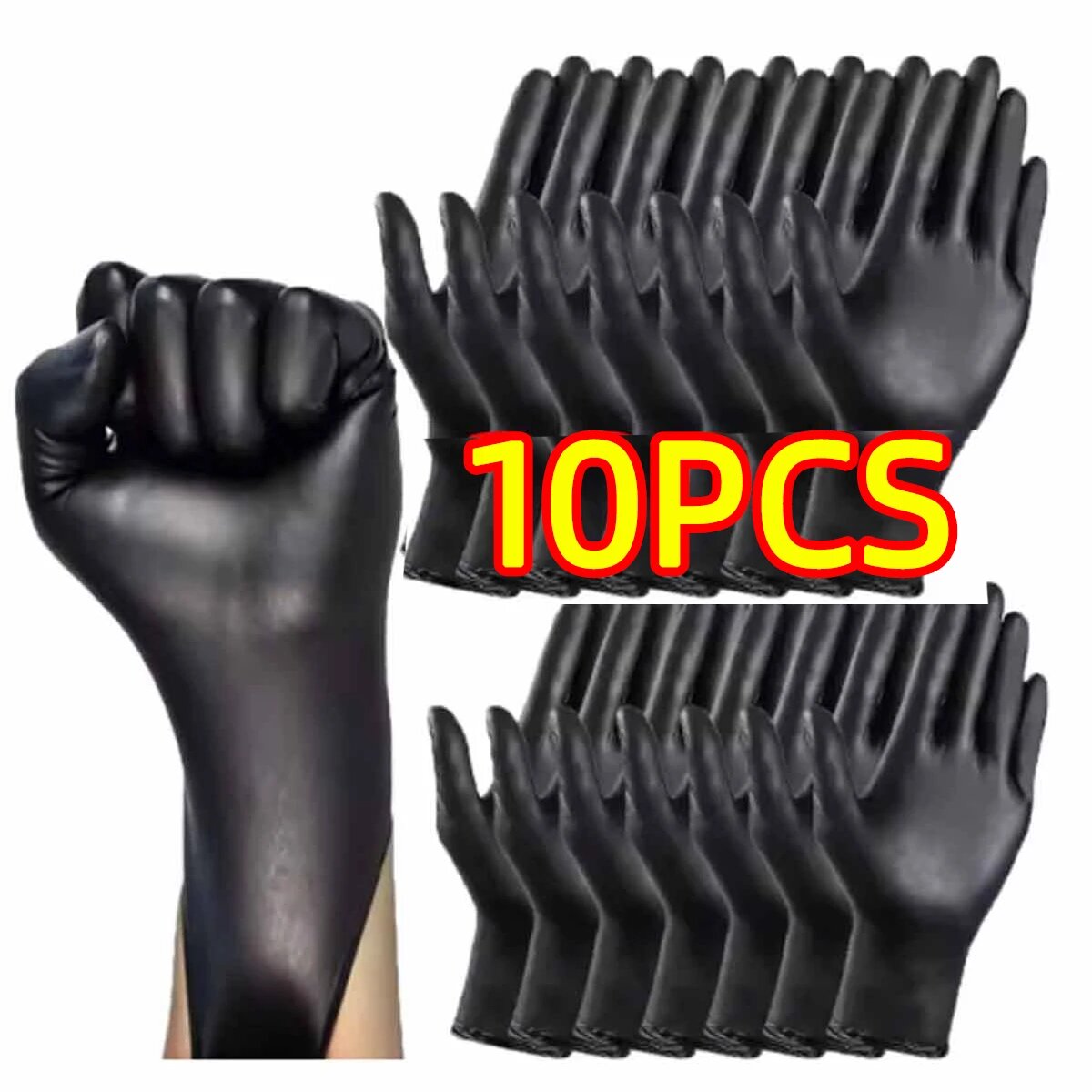 Черные виниловые перчатки 10pcs