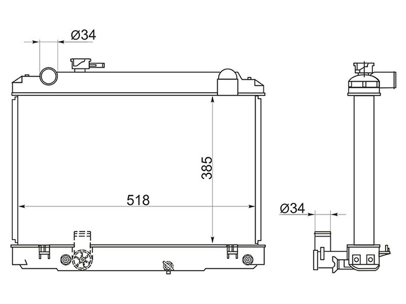 Радиатор TOYOTA DYNA LY101 3L/5L 97-