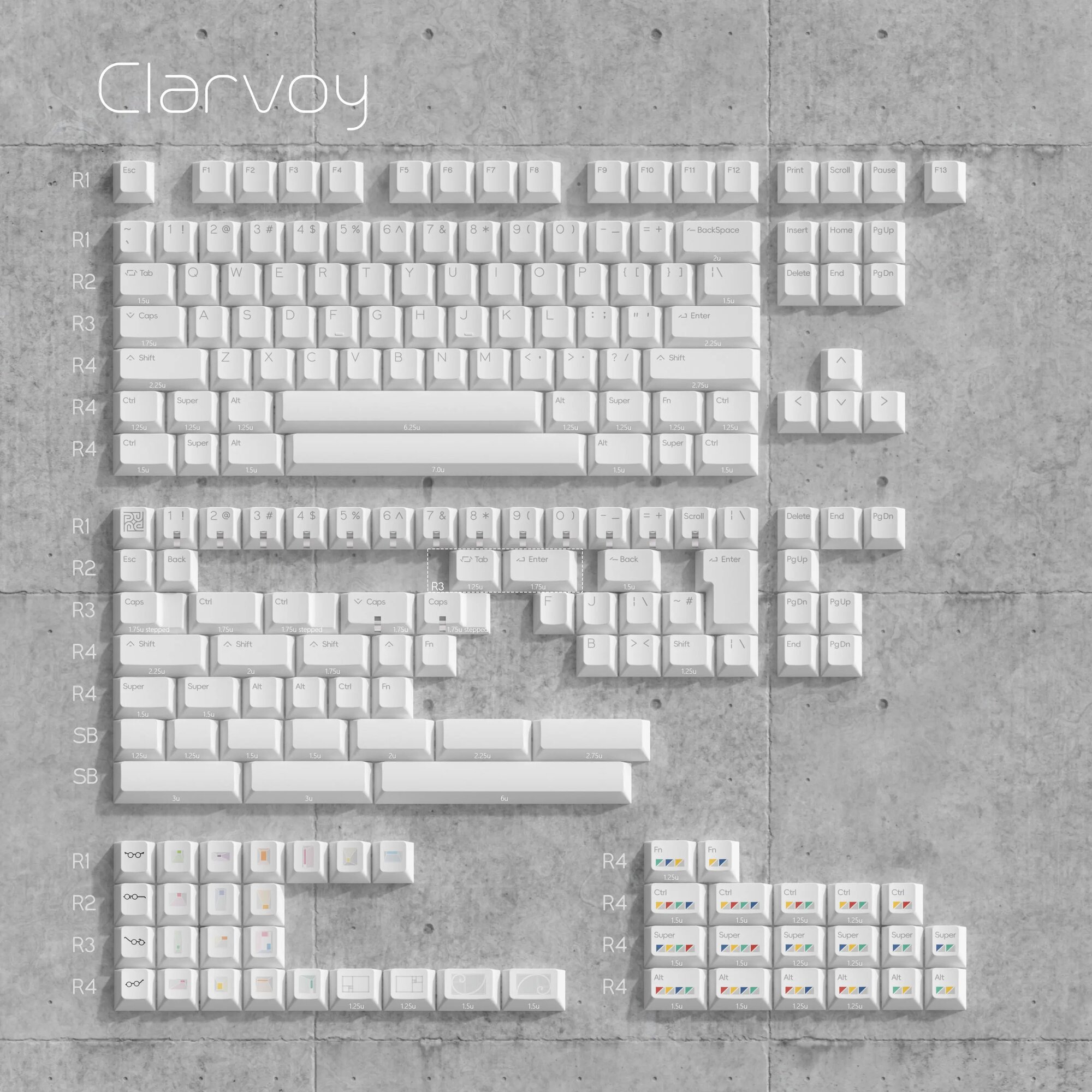 Набор клавиш PBTfans Clarvoy Base, Cherry profile