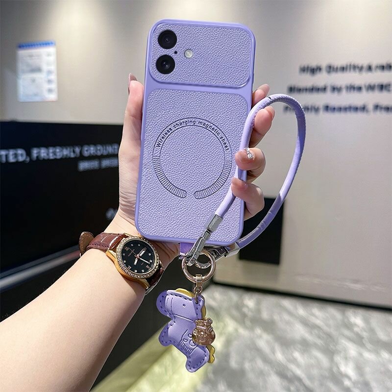 Чехол для iPhone 17, кожа TPU, со шнурком, защитный, противоударный с ремешком ударопрочный кожаный для смартфона