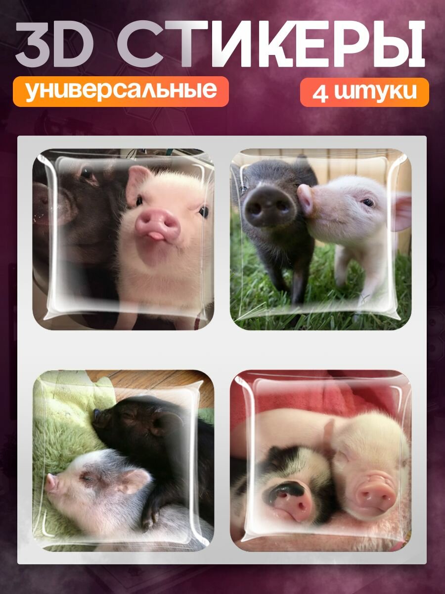 Наклейки на телефон 3д парные поросята