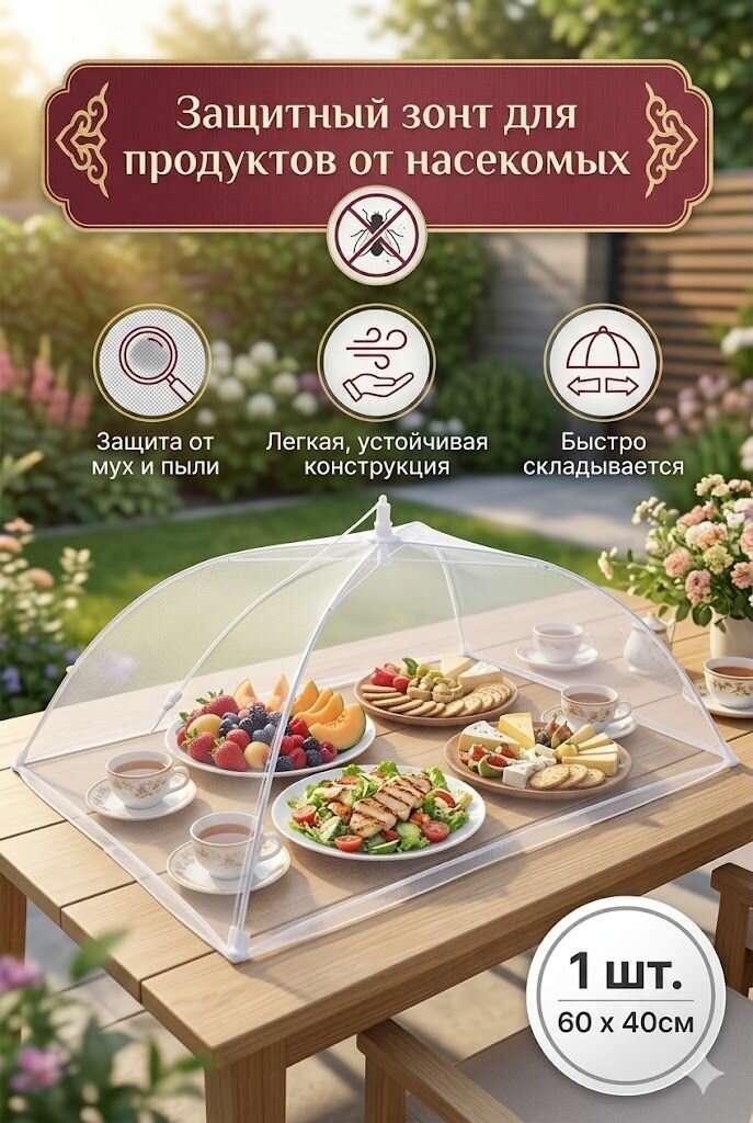 Защитный зонт для продуктов, 1 предм. на 1 перс.