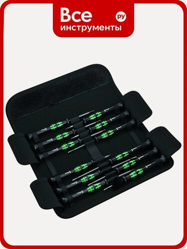 Изображение товара Набор прецизионных отверток Wera, Kraftform Micro, 12 предметов, WE-073675, для использования электронщиками при ремонте