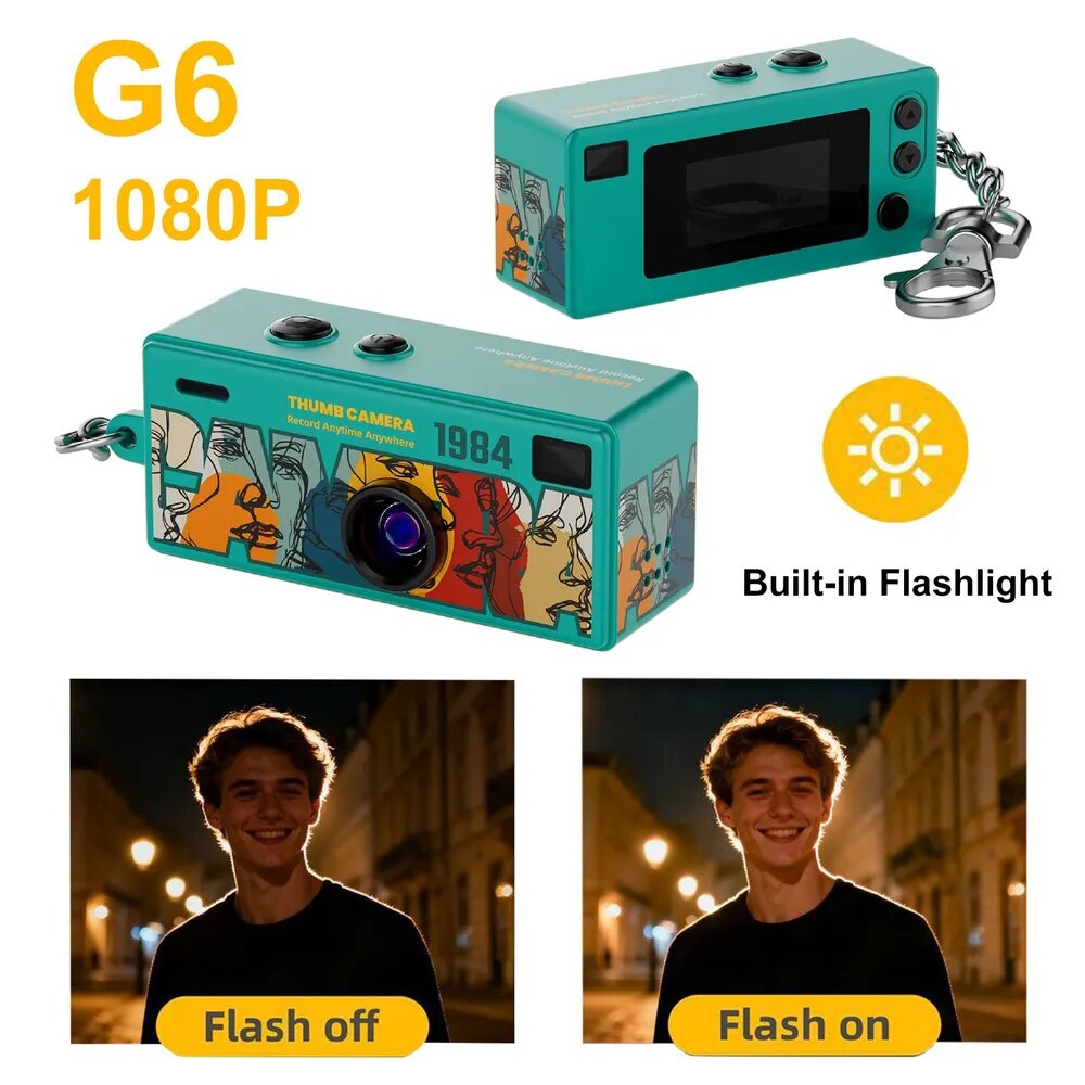 Видеокамера G6 для крепления на рюкзак: 1080P, 130 широкоугольный объектив, 0,96 экран