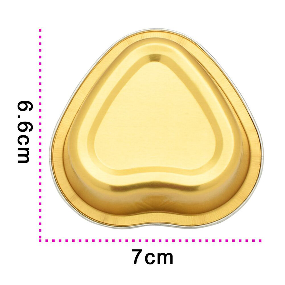5 Штук Мисочки Для Воска В Форме Сердца Золотой Цвет 7.00X6.60X2.90Cm
