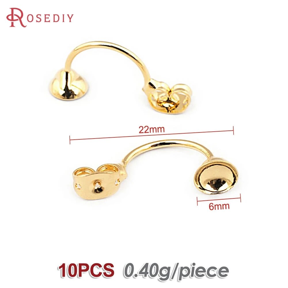 Фурнитура для сережек Rosediy, латунь, золотистого цвета Бежевый, 33628-18K Gold Color