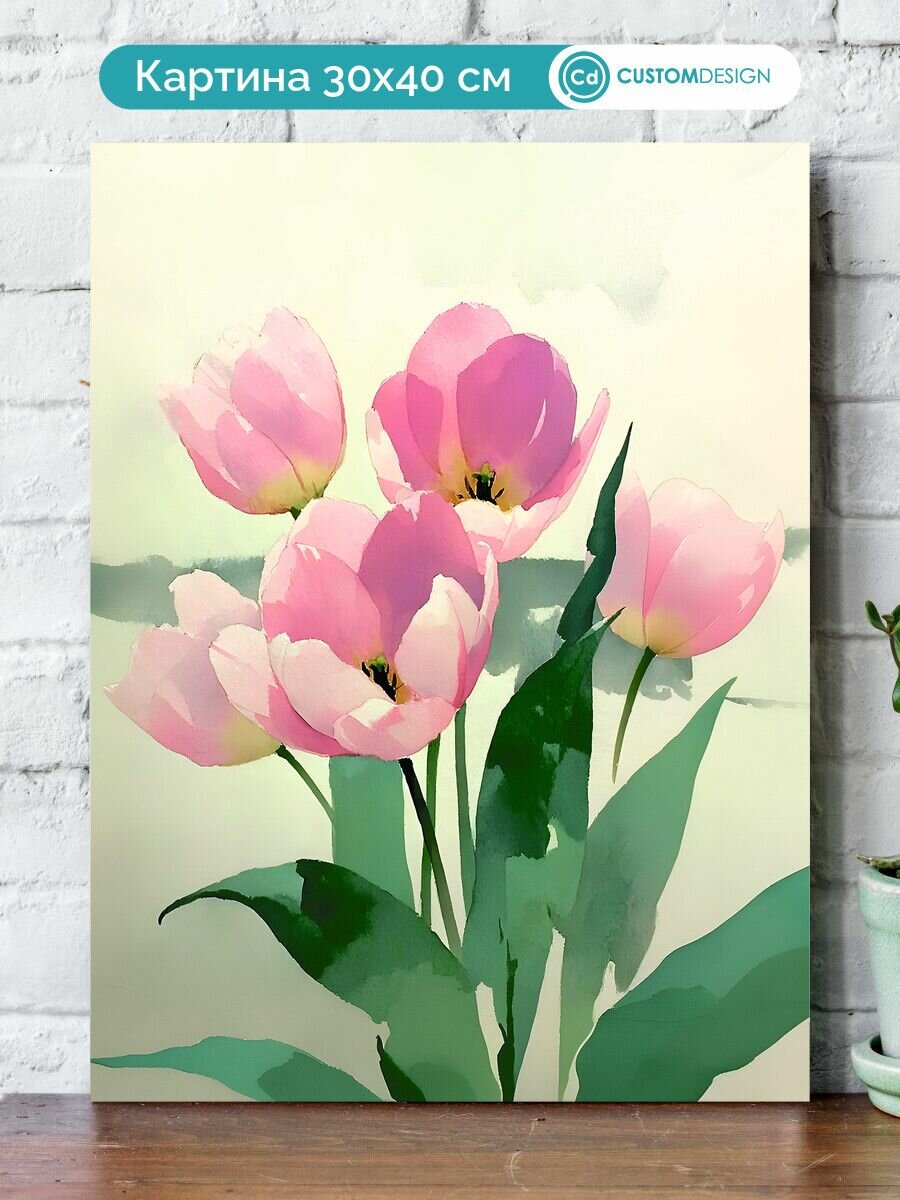 Картина на стену для интерьера Тюльпаны 30x40 см
