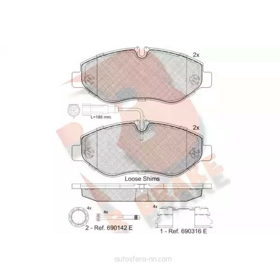 R BRAKE RB1846066 Дисковые тормозные колодки R BRAKE