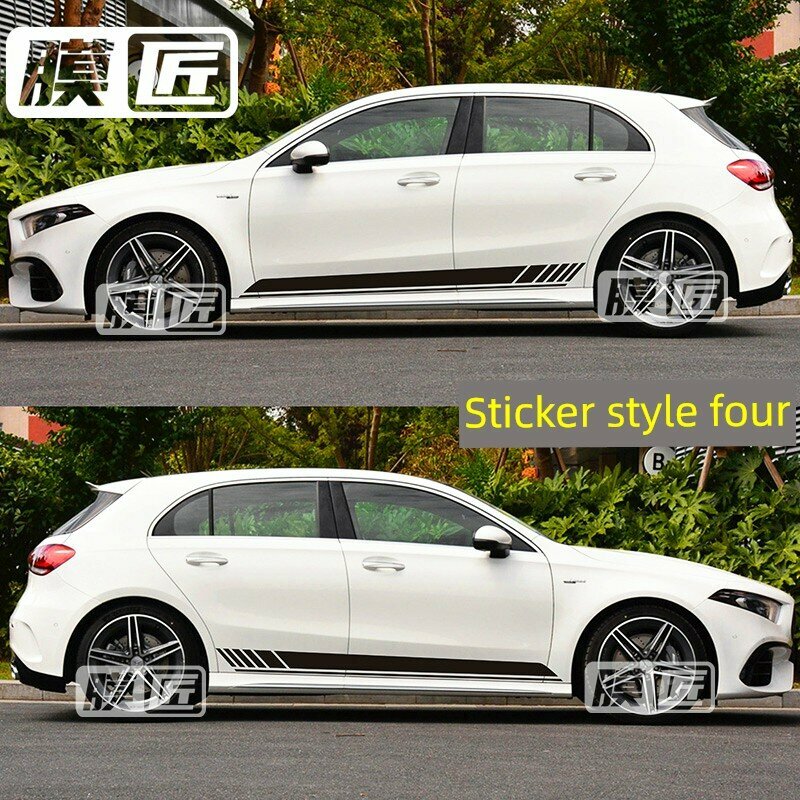 Набор наклеек для боковой юбки Mercedes A-Class Стиль 4, импортный материал, использовано 2 года, совместим с A35 A45