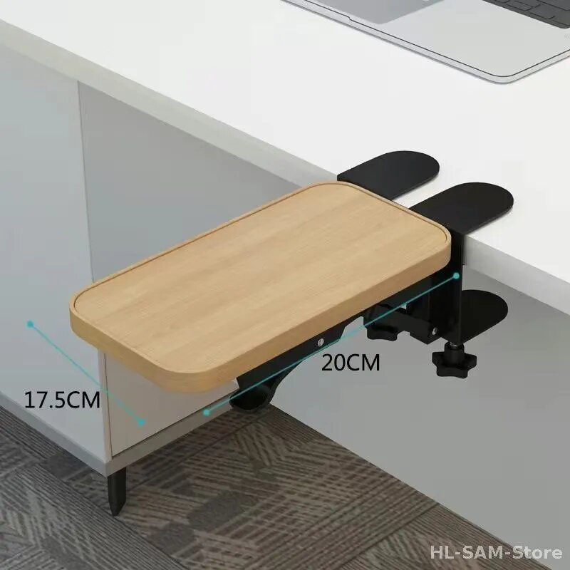 Полка для клавиатуры, подставка для рук, из бамбука и металла, 20см x 17.5см