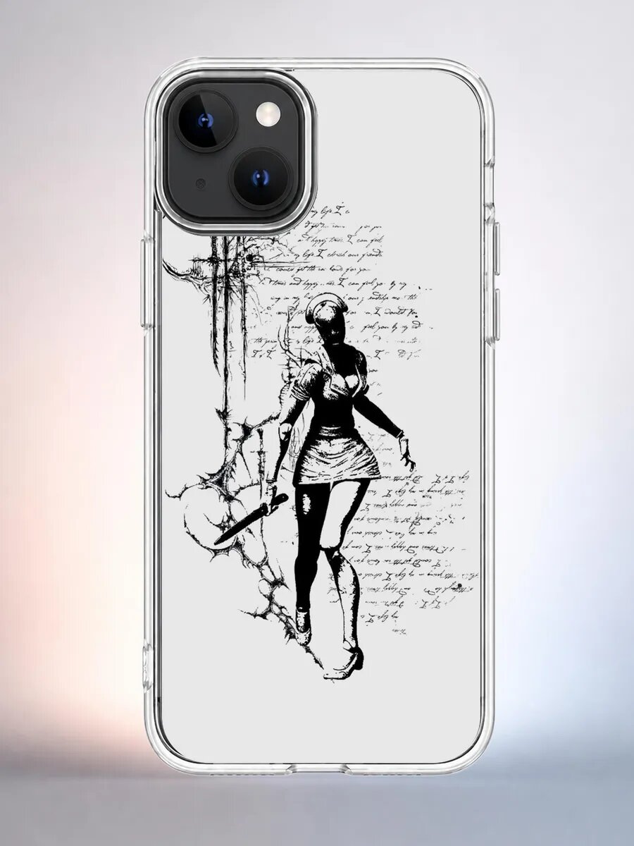 Чехол iPhone 13 воительница с кинжалом силиконовый