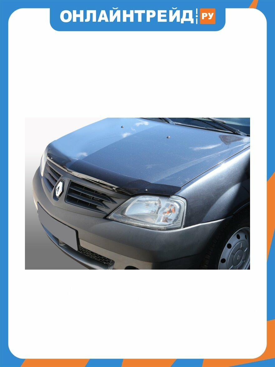 Спойлер на капот Voron Glass для Renault Logan I MUKH0328 с еврокрепежом