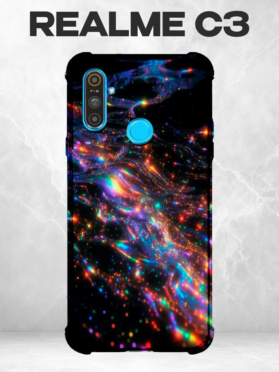 Чехол на Realme C3 голография блеск