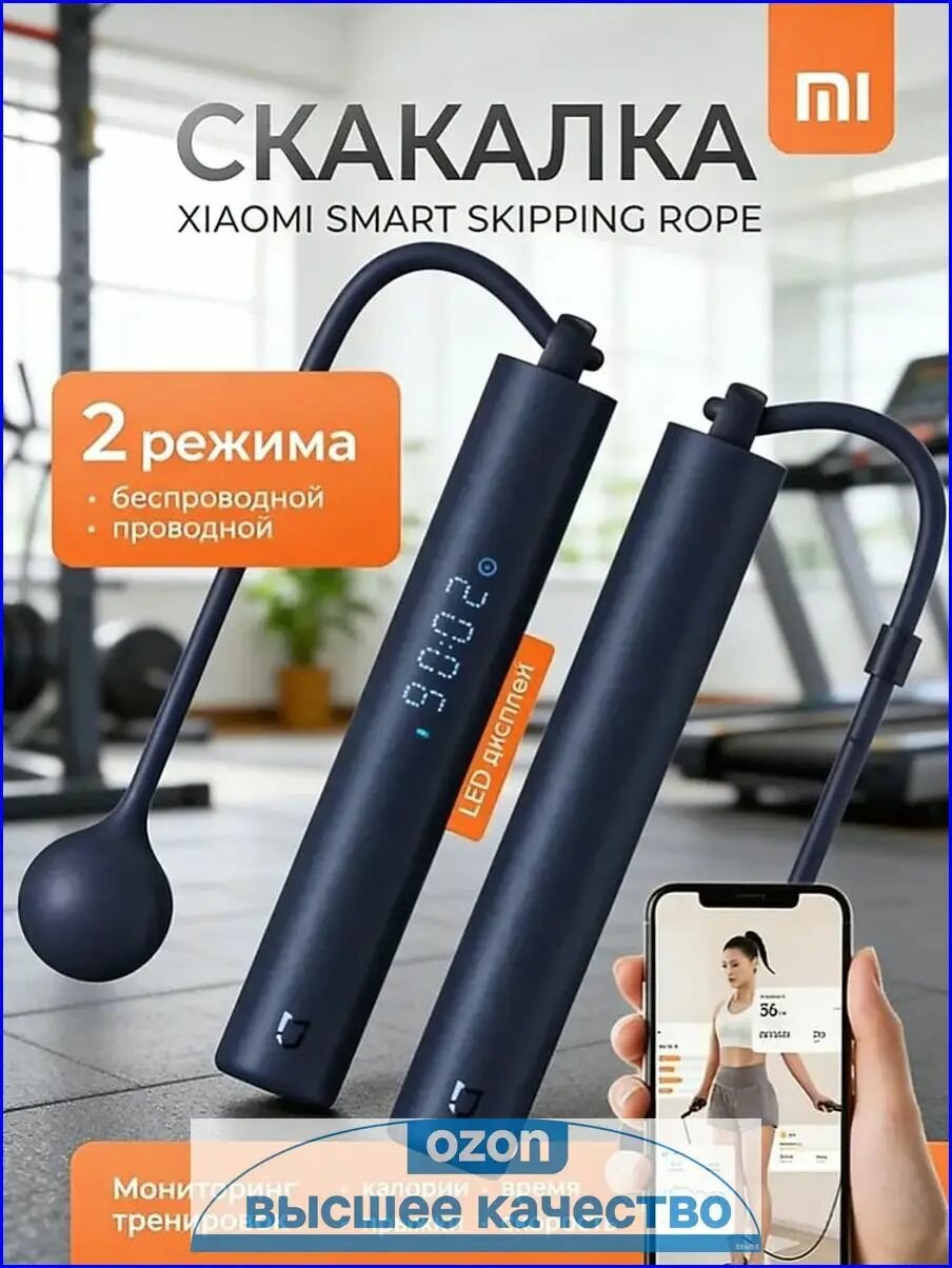 Умная скакалка Mijia Smart Skipping Rope (XMSR-P803) / Скакалка с подключением к телефону по Bluetooth, темно-синий (китайская версия)-Новый продукт Новый продукт