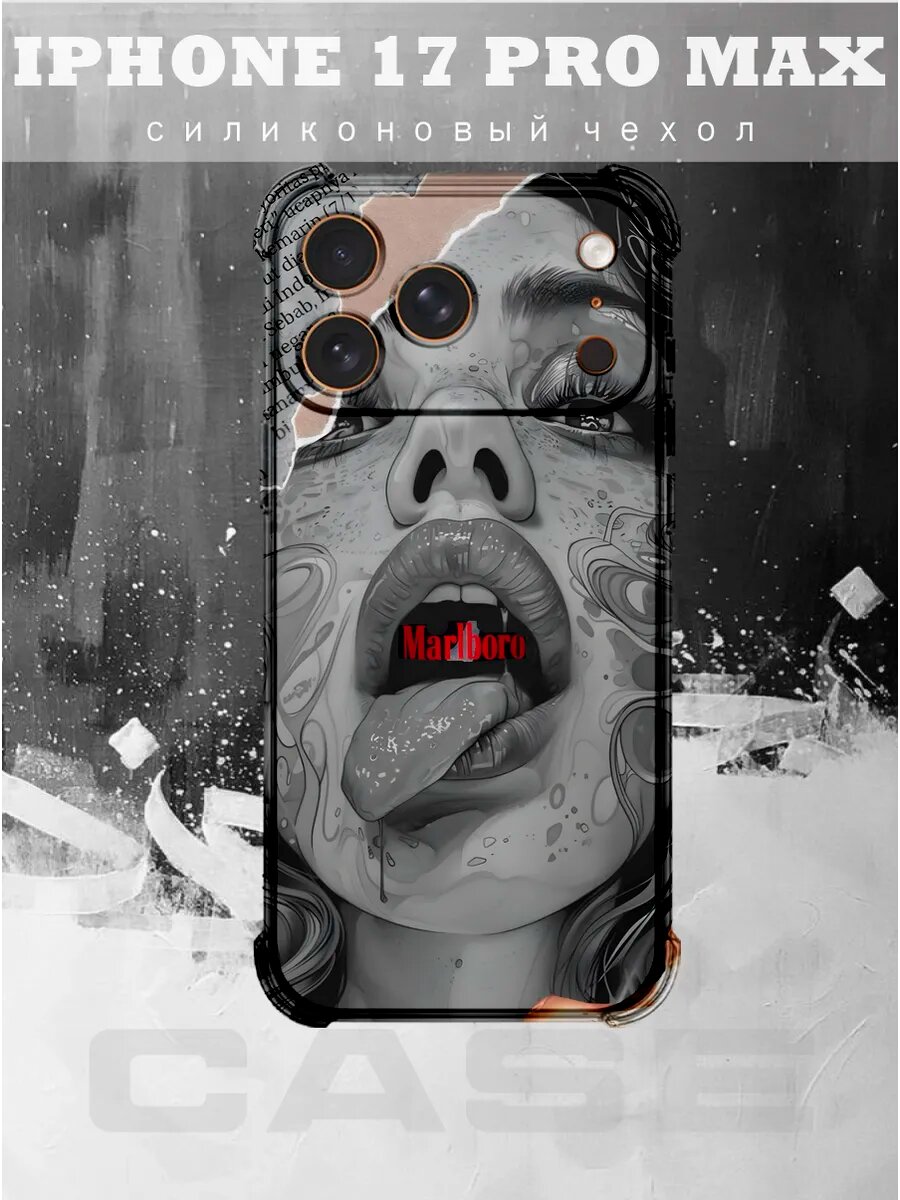 Чехол на IPHONE 17 PRO MAX с принтом девушка мальборо