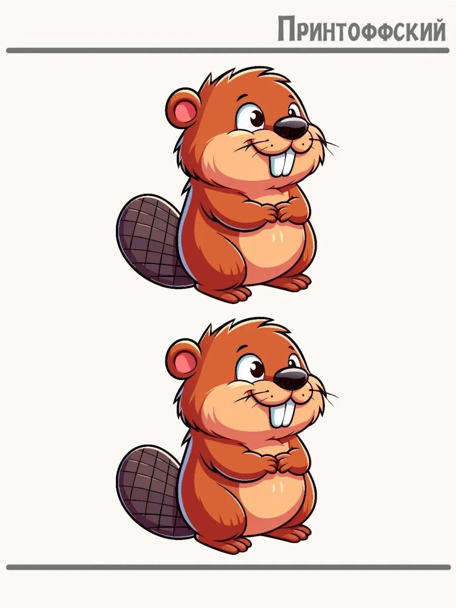 2-е (Две) Термонаклейки бобёр