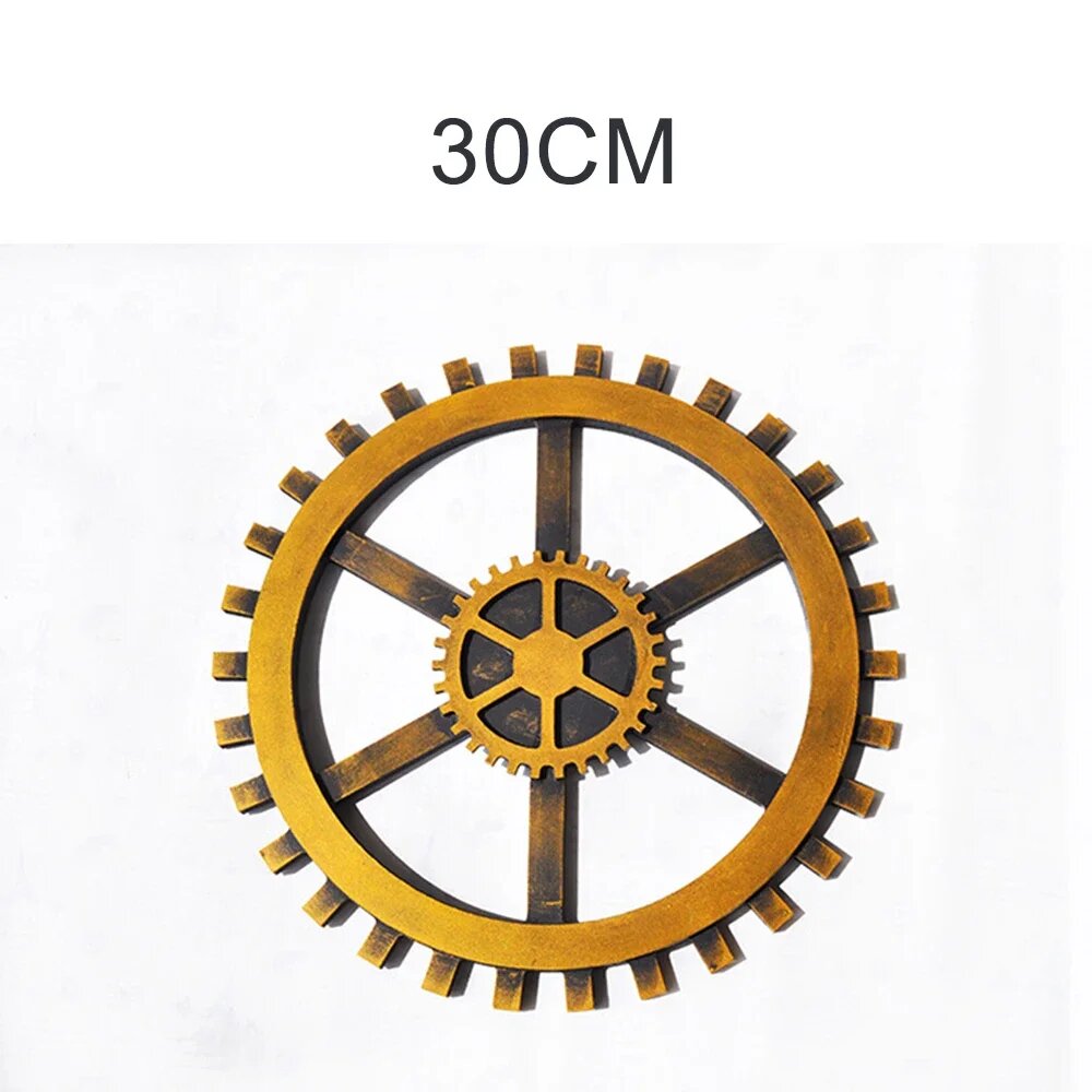 Деревянная скульптура шестерня Желтый, 30CM-2