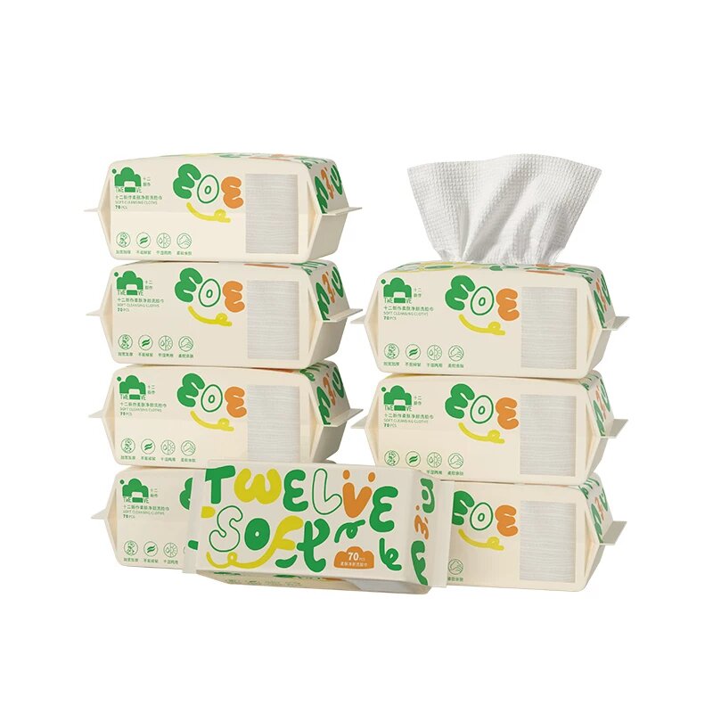 Three Flowers Extra Thick Facial Wipes, 560 Sheets (5 Packs + 3 Free) - F-Woven Texture for All Skin Types