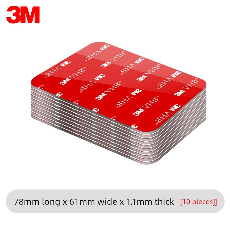 3M Сверхпрочная клейкая лента для прямоугольных опор, размеры 78x61 мм, толщина 1.1 мм, 10 листов