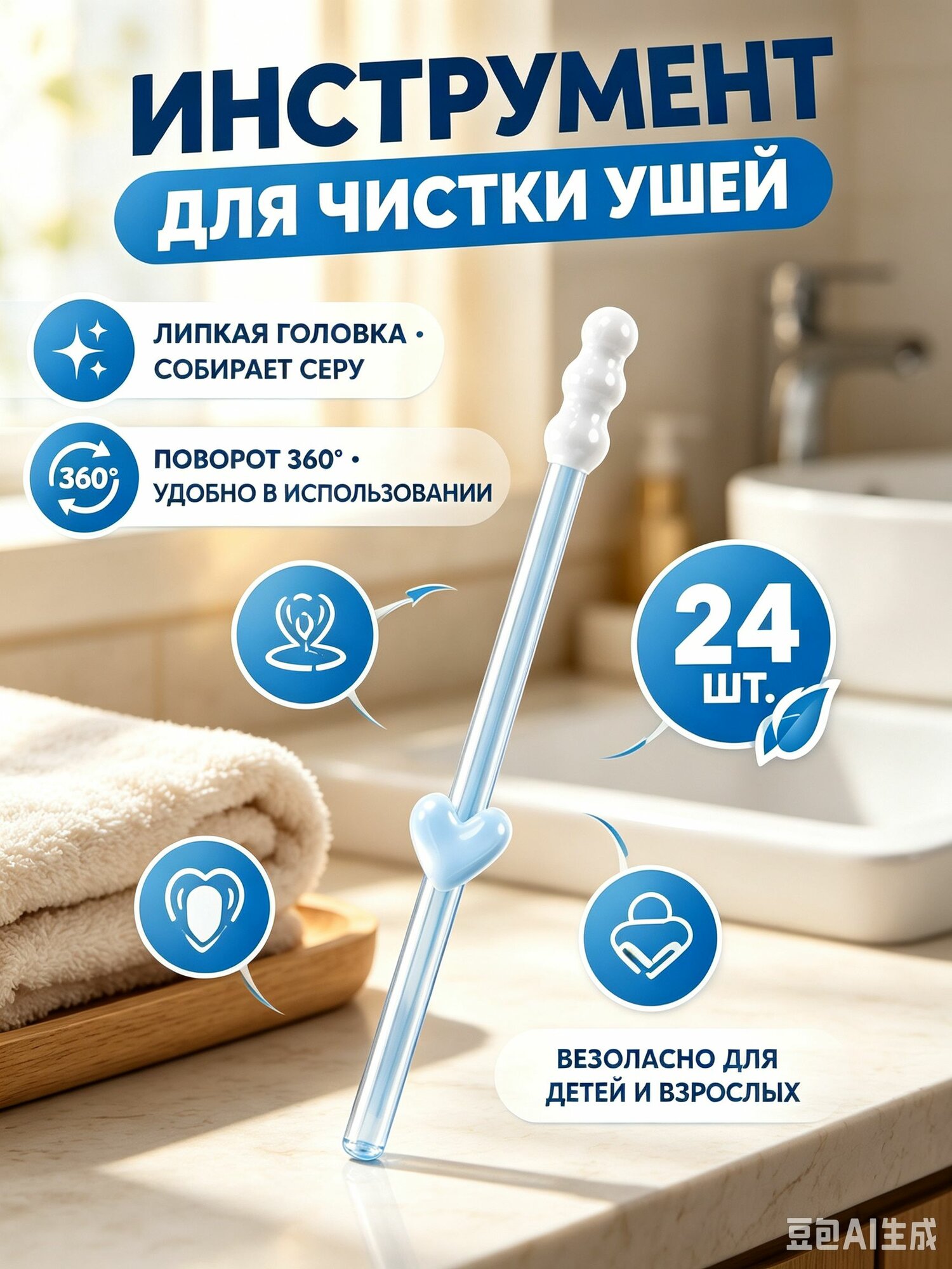 STARLEK Ватные палочки, 24 шт.