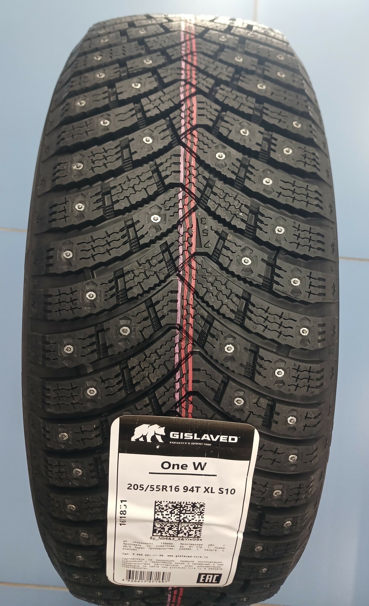 205/55R16 Gislaved One W 94T XL (2026 год) шипованные, 220 шипов