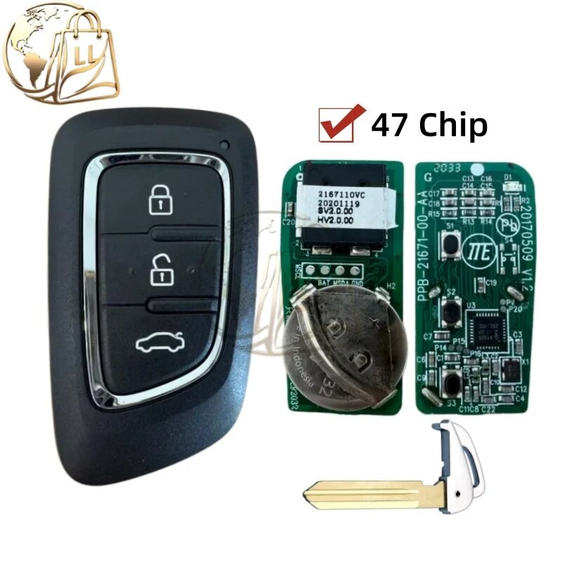 Смарт-ключ 47 Chip для Dongfeng DFSK Aeolus 3 кнопки