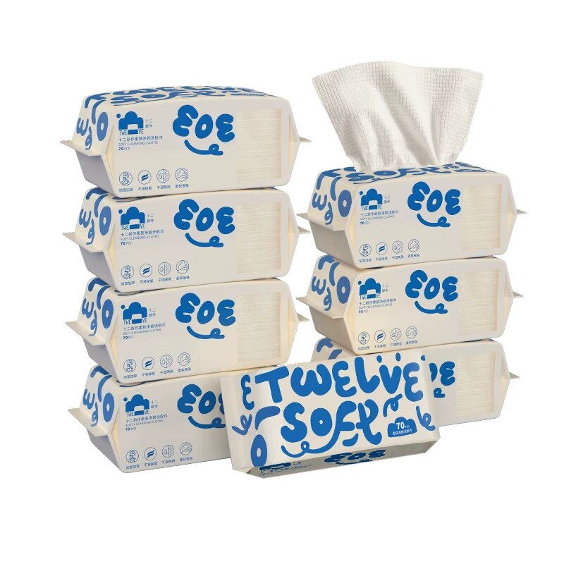 Blue Cat Extra Thick Facial Wipes, 560 Sheets (5 Packs + 3 Free) - F-Woven Texture for All Skin Types
