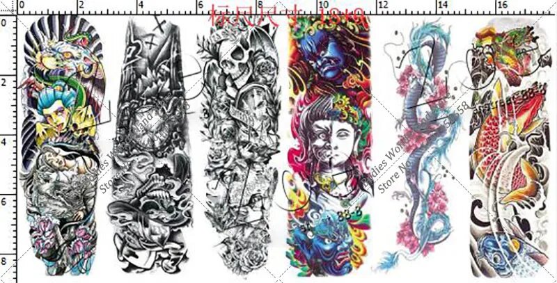 Татуировочные наклейки Taholicy для экшн-фигурок 1/6 Tattoo H