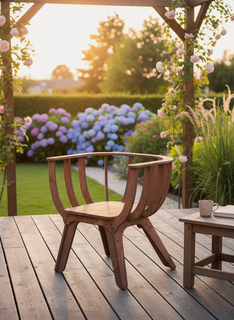 Изображение товара Садовое кресло "ракушка XL" для отдыха на даче и дома, цвет венге, без подушки