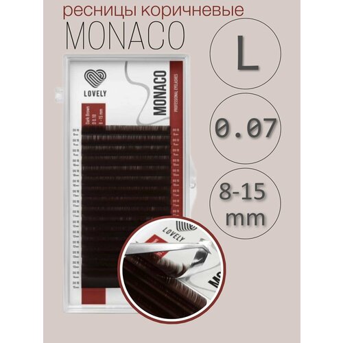 фото Темно-коричневые ресницы lovely "monaco" mix l 0.07 8-15мм (16линий)