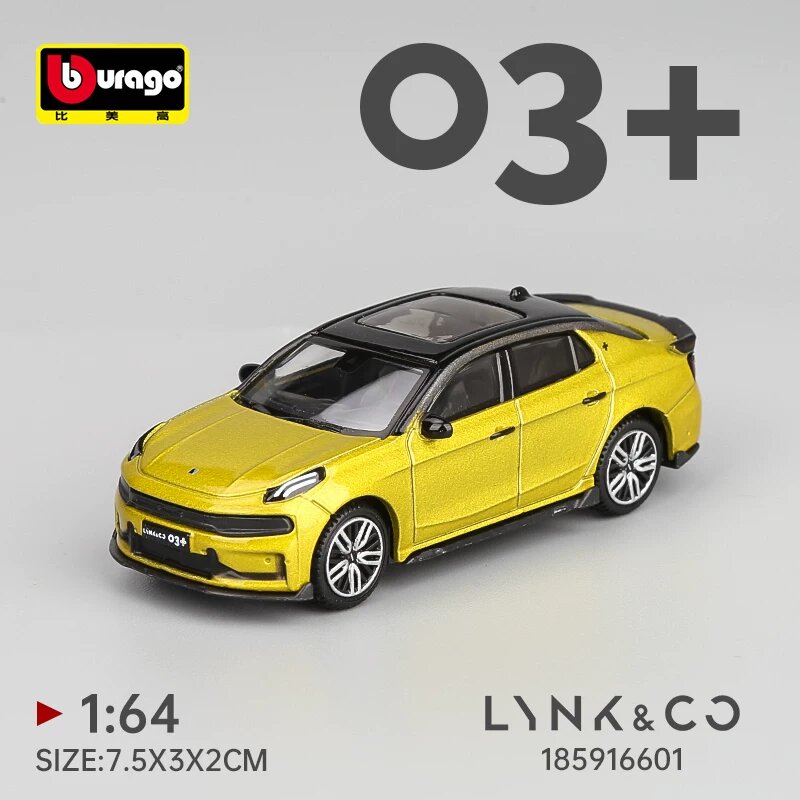 Модель автомобиля Lynk & Co CO 03+ в масштабе 1:64, металлическая, золотая, коллекционная деталь для витрины