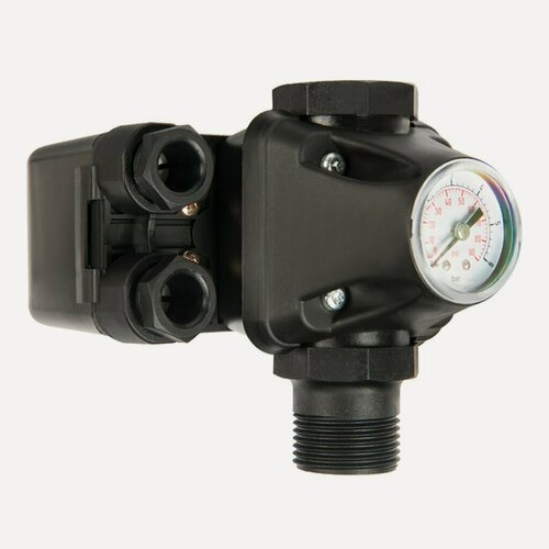 Изображение товара Реле давления для насоса Unipump РМ/5-3W 1 дюйм с манометром и тройником, 1-5 атм, 10 А, 220 В для систем водоснабжения