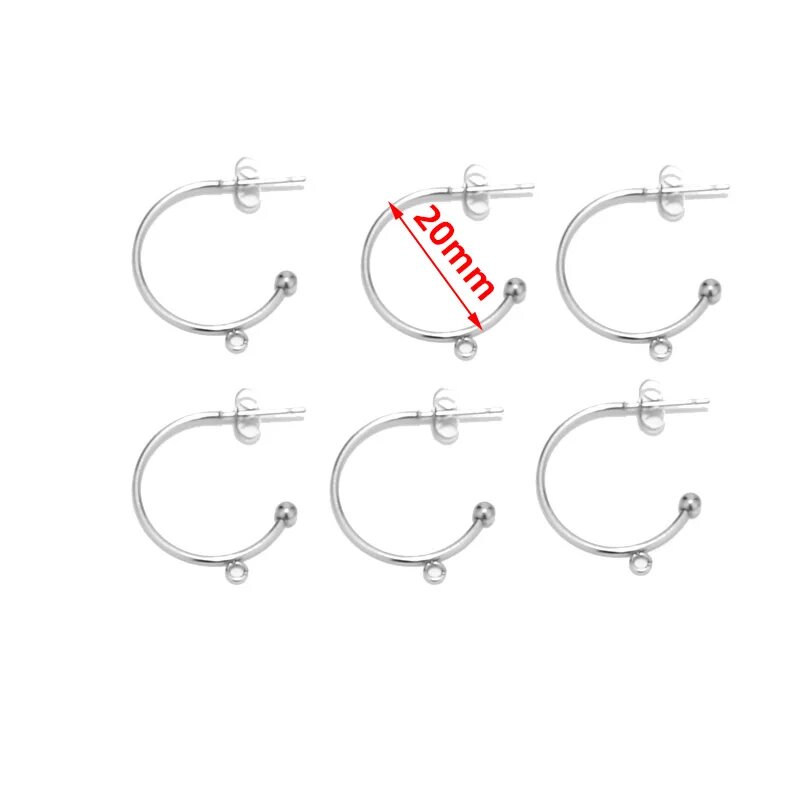 Комплект сережек-кольца из нержавеющей стали, Steel C w Loop 20