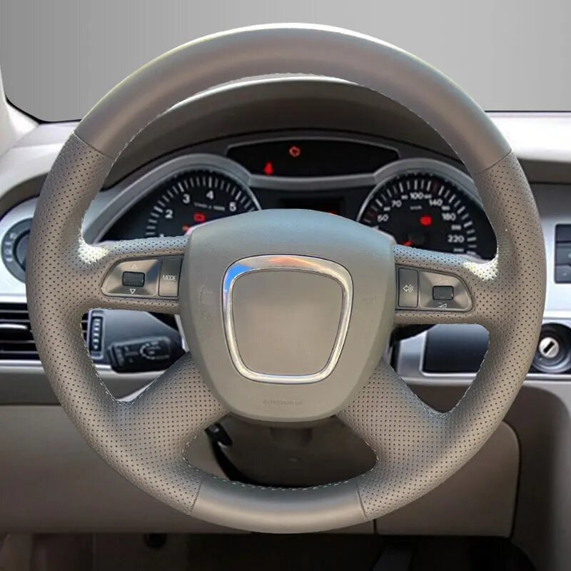 Чехол на руль автомобиля по индивидуальному заказу для Audi A6 A4 A8 Q3 Q5 Q8 4, дизайн Radian, все включают аксессуары из кожи и персикового дерева