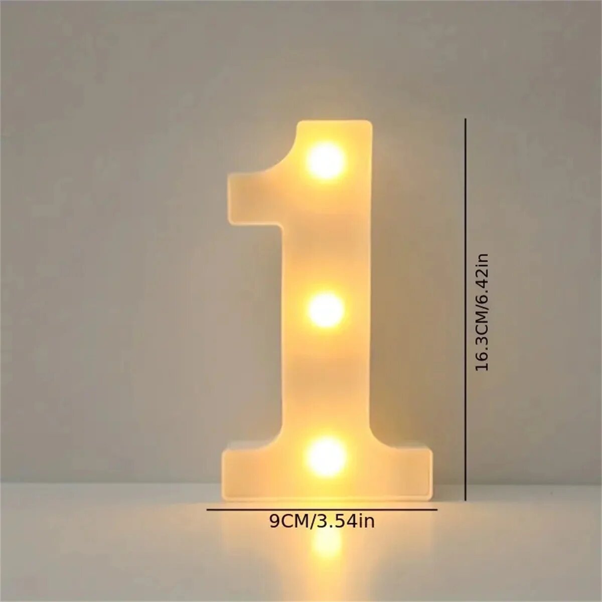 LED Ночник-цифра 1, 9x16 см, цвет: 1