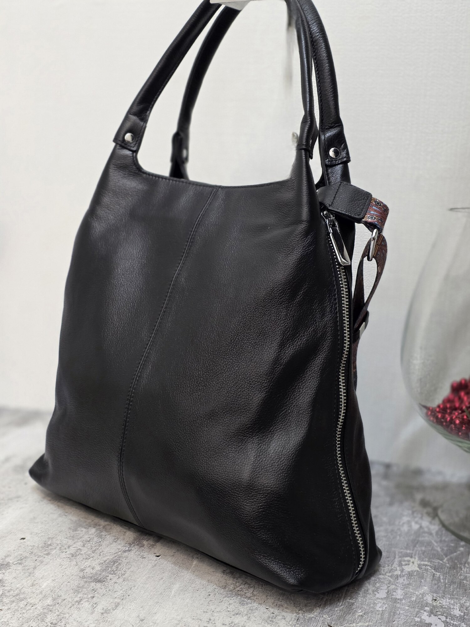 Сумка тоут BAG irafrail, фактура зернистая, матовая, черный — фото 1
