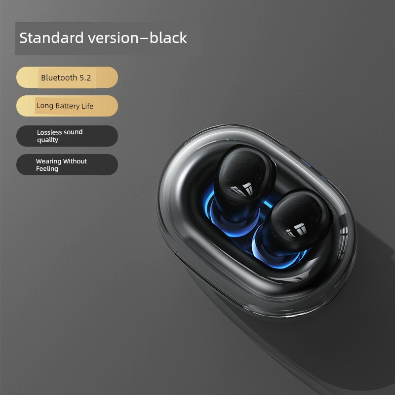 Беспроводные наушники Bluetooth 5.2 с шумоподавлением, компактным дизайном, стереозвуком - модель 2025, черный