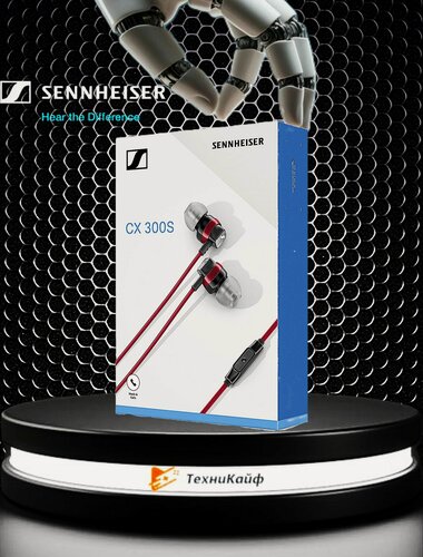 Изображение товара Наушники SENNHEISER CX 300S проводные внутриканальные с гарнитурой и кнопкой для ответа. mini jack 3.5mm. красный/red