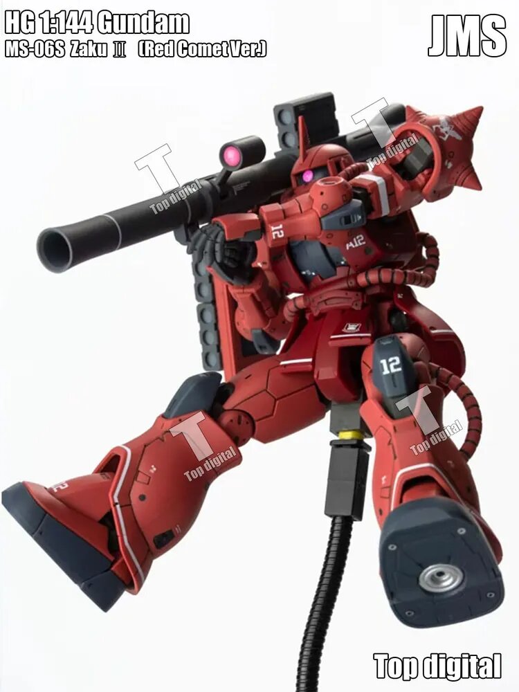 Сборная Игрушечная фигурка модель HG 1:144 Gundam MS-06S Zaku II Red Comet Ver, THE ORIGIN, JMS, Высококачественная модель, Поставляется с бесплатными наклейками