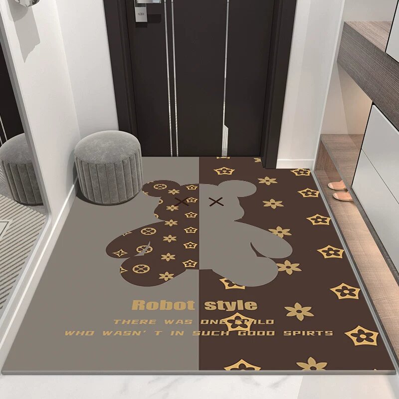 ПВХ коврик для входа 60x90 см с антипробуксовкой и рисунком Белла, горизонтальная ориентация, нетоксичный для дома