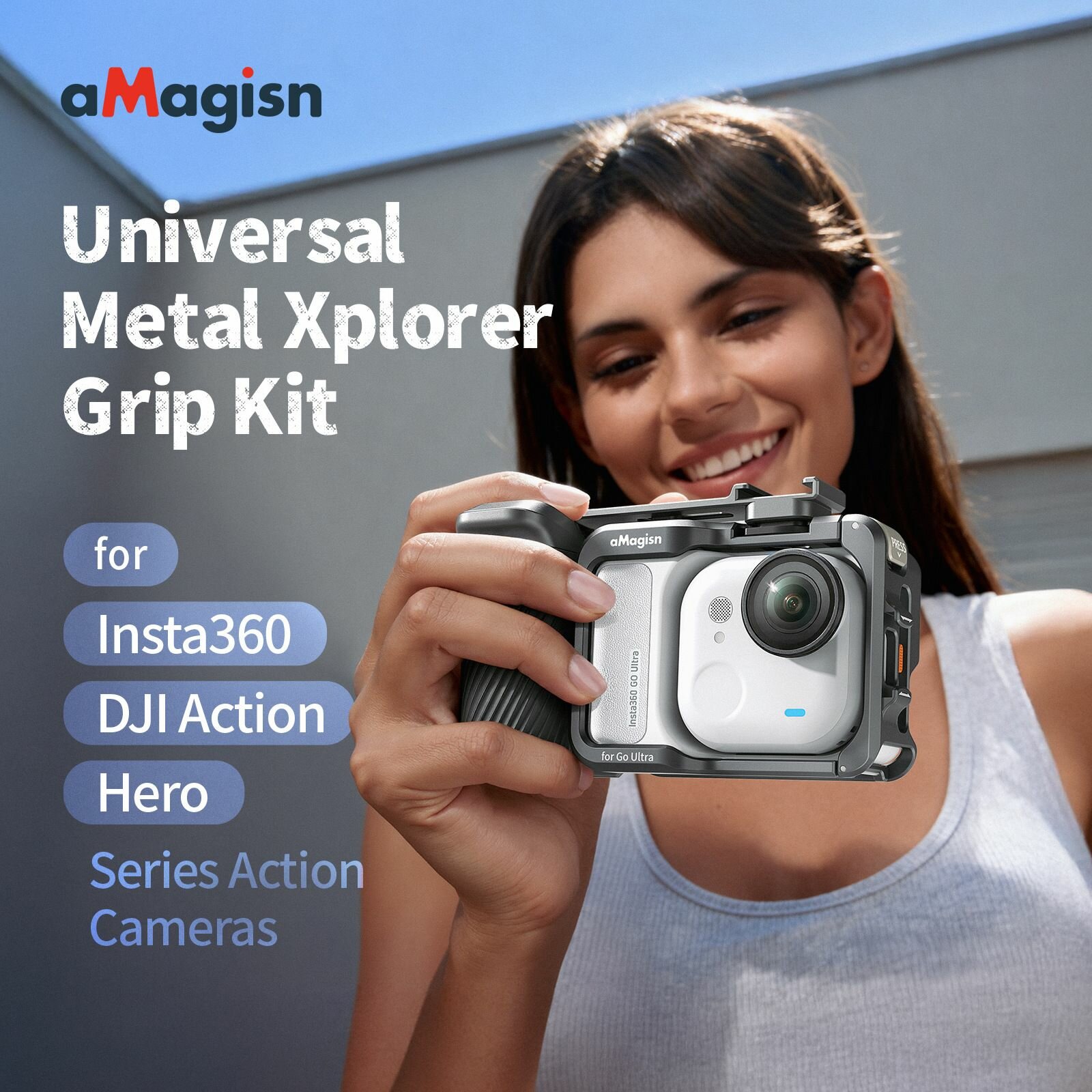 AMagisn Insta360 DJL Action Hero Металлическая уличная ручка универсальное крепление для экшн-камер