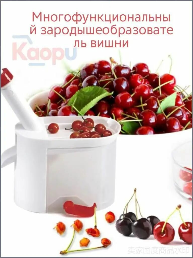 Отделитель косточек для вишни и сливы, белый цвет, с контейнером для удаления сердцевины, удобный кухонный инструмент