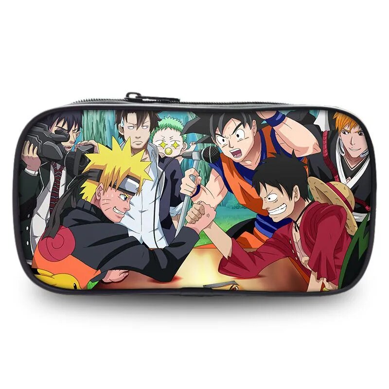 Пенал Naruto (Наруто) большой вместимости, с героями аниме, для школы, органайзер для канцелярии, для детей и подростков