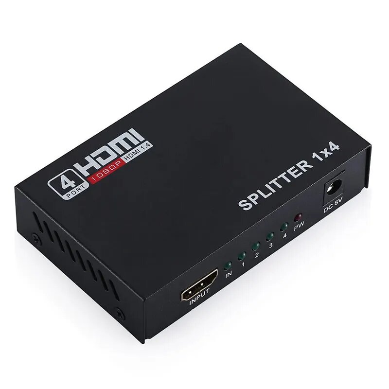 Переходник HDMI-разветвитель 1x4 с адаптером питания