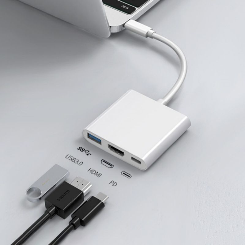 Универсальная докстанция TypeC HDMI 3в1 для проекторов концентратор расширения в наличии 4K