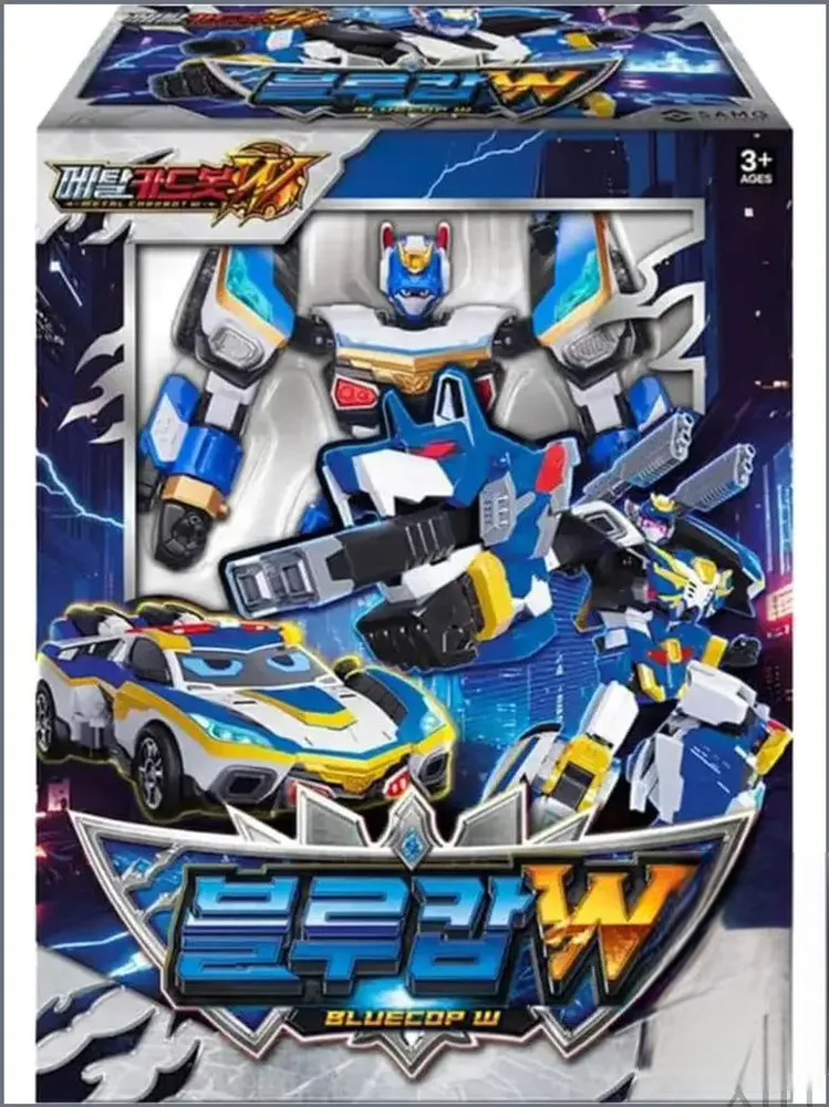 Metal Card Bot W Blue Cap W Car Transformation Robot Toy Деформационные игрушки