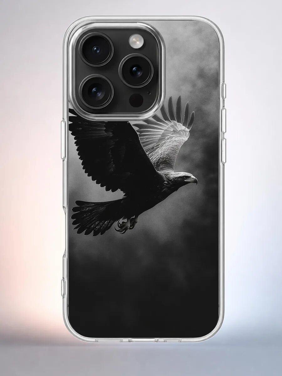 Чехол iPhone 15 Pro орёл в полёте силиконовый