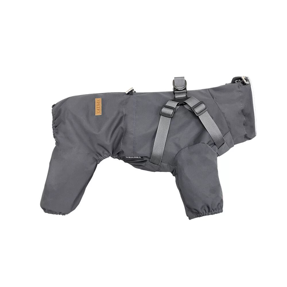 Темно-серая водонепроницаемая собачья куртка для маленьких пород, размер M