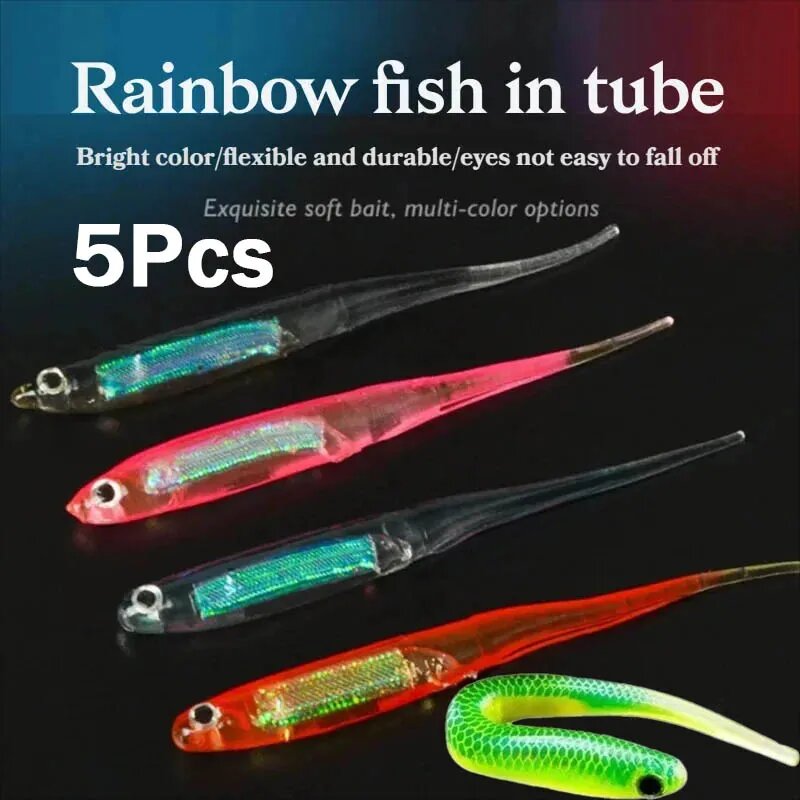 OUZEY Rainbow Color Soft Fishing Lure 2.2g green-1pcs